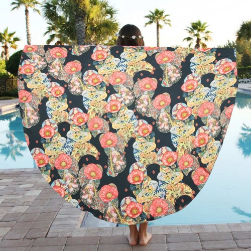 

Satin Floral Print Boho Cover Up