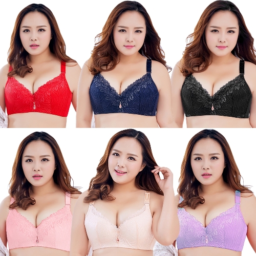 

Sexy Women Plus Size 3/4 Cup Lace Push Up Bra Thin Light Padded Underwire Brassiere Underwear Large Cup