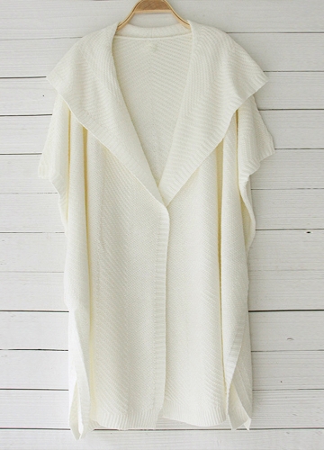 

Women Loose Sweater Cardigan Open Front Batwing Sleeve Solid Split Casual Knitted Outerwear Coat