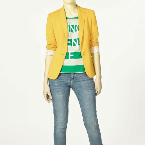 2012 Stylish Women Blazer Jacket Coat Tunic Casual Suit Foldable Sleeve
