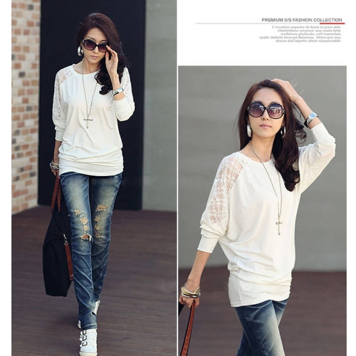 

Women's Blouse Batwing Sleeve Loose Tops T-shirt