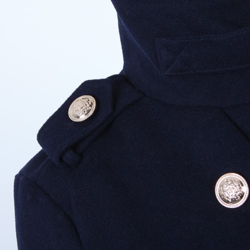 

Women's Double Breasted Trench Coat Quilted Fur Collar Jacket Outerwear