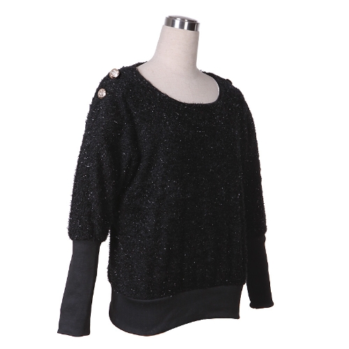Women's Lady Batwing Coat Round Neck Loose Pullover