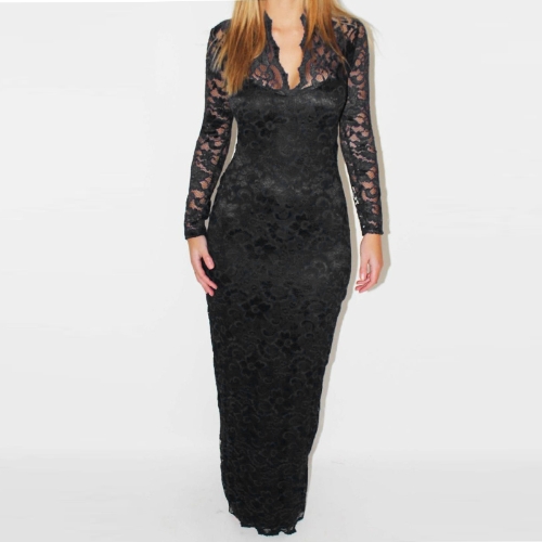 

Lace Women Maxi Dress Long Sleeve