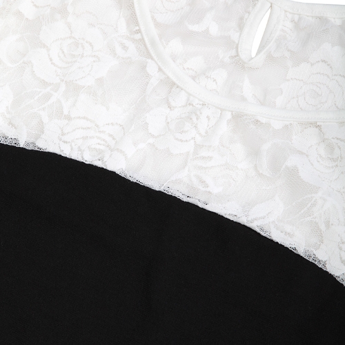 

Sexy Women's Slim Round Neck Long Sleeve Lace Bodycon Mini Dress