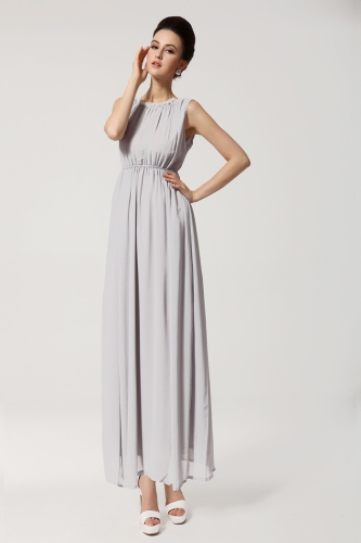 

2013 New Summer Bohemian Beach Women's Dress Chiffon Split Halter Backless Long Maxi Dress Party Evening Gray-blue