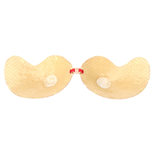

Sexy Magic Strapless Mango-shape Bra Push-up Lift Front-closure Silicone Bust Self-adhesive Backless Invisible Red with White Dot