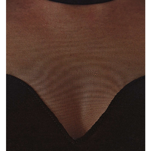 

Hot Sexy Women Crop Top Mesh Cutout Sweetheart Neckline Short Sleeve Tops Black