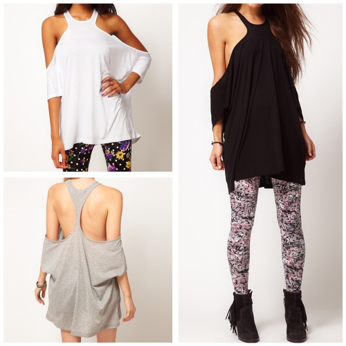 

Sexy Women T-shirt Off Shoulder Batwing Sleeve Open Back Loose Tee Tops White