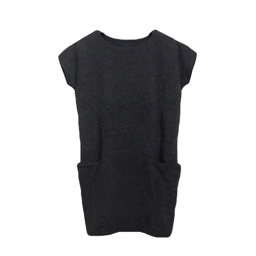 

Casual Side Pockets O-Neck Short Sleeve Loose Dress