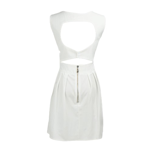 Sexy Cut Out V Neck Sleeveless Backless Mini Dress