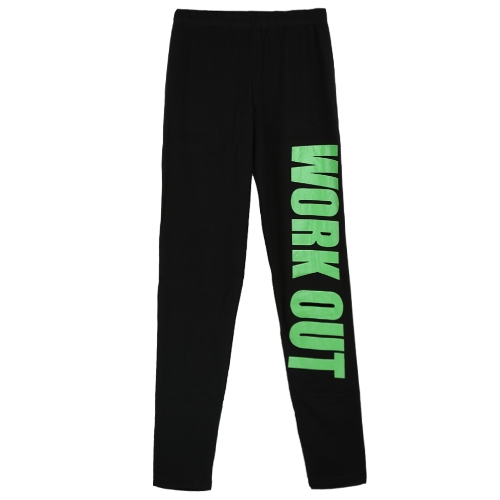 Donne sexy Leggings lettera stampa elastico in vita Sport Yoga Fitness Casual magro matita pantaloni pantaloni Slim