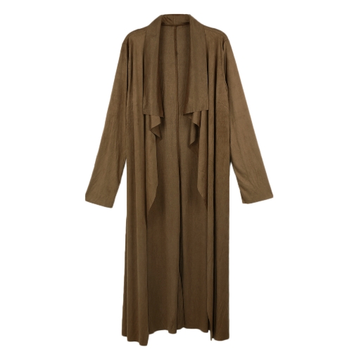 

Fashion Women Outerwear Drape Waterfall Open Front Long Length Cardigan Coat