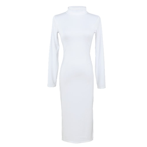 

Turtleneck Long Sleeve Warm Midi Bandage Bodycon Dress