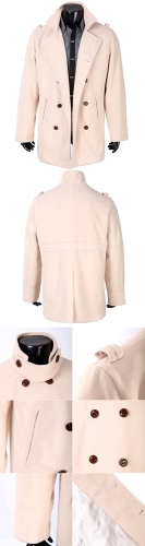 

Abody Men's Stylish Double Breasted Trench Coat Jacket Outwear