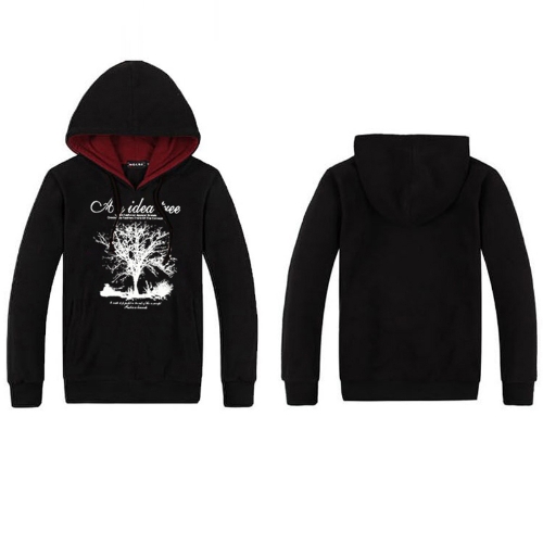 

New Fashion Men Hoodies Tree Letter Print Long Sleeve Sport Casual Pullover Tops Black