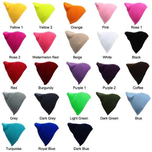

New Unisex Women Men Beanie Hat Solid Color Warm Hip-Hop Knitted Cap