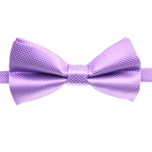 

Fashion Men's Tuxedo Bowtie Solid Color Neckwear Adjustable Wedding Party Bow Tie Necktie Pre-Tied Light Purple