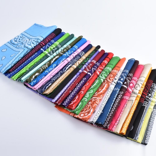 

Vintage Women Men Square Scarf Kerchief Retro Print Multi-Colors Headband Boho Scarves