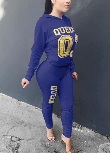 

Women Tracksuit Set Letter Print Hoodie & Pants Sweat Suits Casual Two Piece
