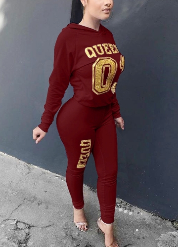 

Women Tracksuit Set Letter Print Hoodie & Pants Sweat Suits Casual Two Piece