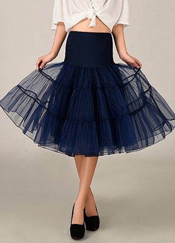 

Vintage Women Petticoat Skirt Crinoline Tutu Underskirt Elastic Waist A-Line Party Midi Skirt