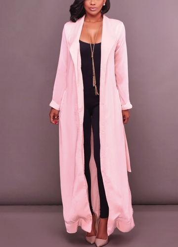 

Women Loose Cardigan Open Front Solid Long Sleeves Thin Vintage Casual Outerwear