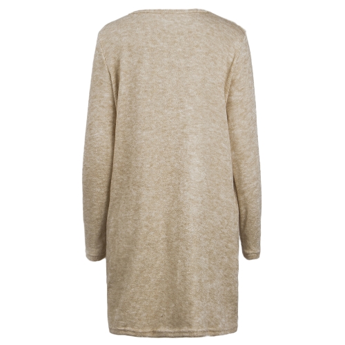 

Женщины Loose Knit Sweater Dress Long Sleeves Pockets Party Mini Straight Dress