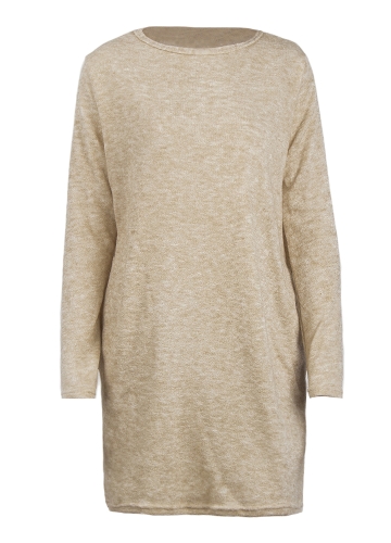 

Women Loose Knit Sweater Dress Long Sleeves Pockets Party Mini Straight Dress