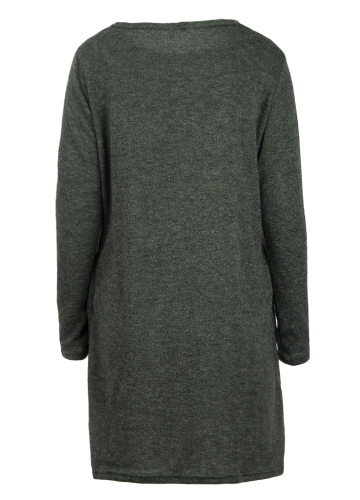

Женщины Loose Knit Sweater Dress Long Sleeves Pockets Party Mini Straight Dress