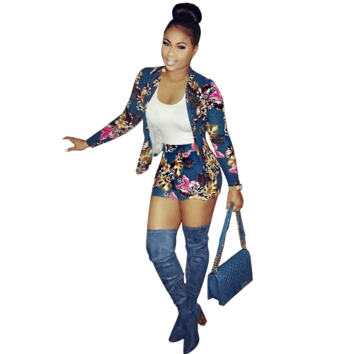 Fashion Women Floral Printed Blazer Set Long Sleeve Two Piece Track Suits Tops + Short Pants Blue
Fashion Women Floral Printed Blazer Set Long Sleeve Two Piece Track Suits Tops + Short Pants Blue