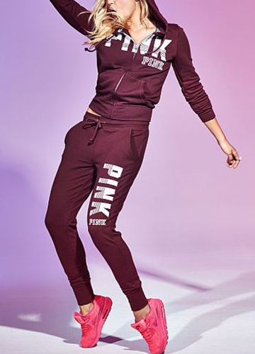 

Letter Print Hoodie Trousers Casual Tracksuit Set