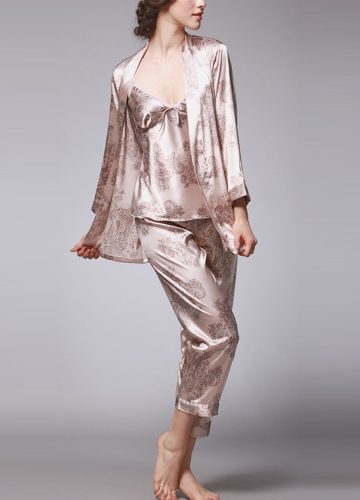 

Paisley Print Three-Piece Pajama Set