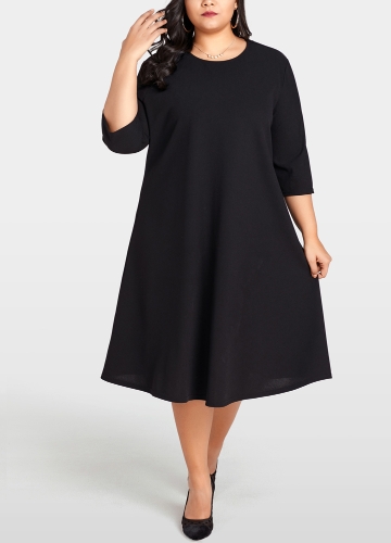 

Women Plus Size Dress Lace Solid Large Size Dress