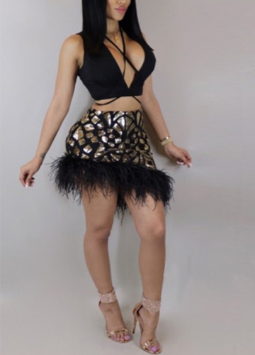 

Bandage Plunge V Neck Sleeveless Two-piece Set