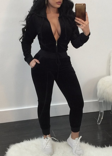 

Women Two Piece Tracksuit Zip Hoodie Sweatshirt Pants Sportswear Fitness Set