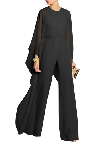 

Chiffon Batwing Bell Sleeves High Waist Wide Legs Jumpsuit