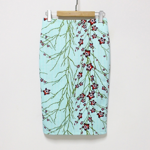 

Floral Print High Waist Split Vintage Slim Elegant OL Bodycon Midi Skirt