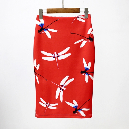 

Floral Print High Waist Split Vintage Slim Elegant OL Bodycon Midi Skirt