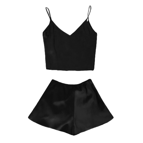 

Silk Satin Deep V Neck Cami Лучшие шорты Комплект для пижам