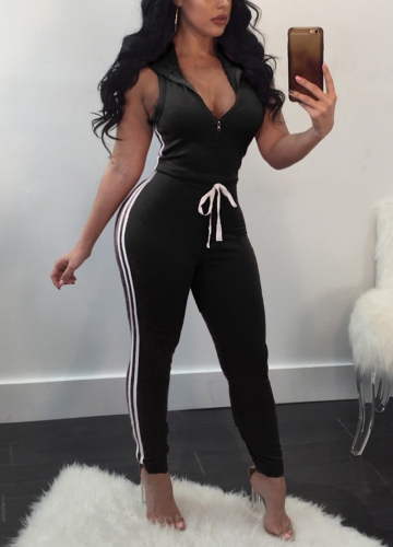 

Sport Yoga Set Striped V Neck Sleeveless Fitness Jumpsuits
