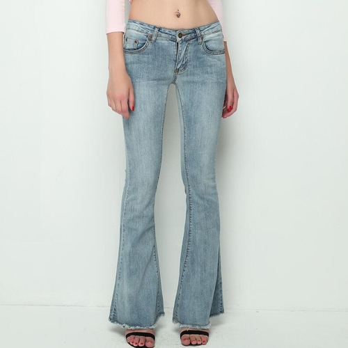 

Skinny Denim Jeans Flare Pants Bell Bottom Pants Casual Long Trousers