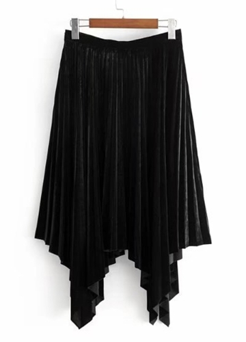 

Summer Style Pleated Skirt Elastic High Waist Solid Thick Breathble Party Club Dress
