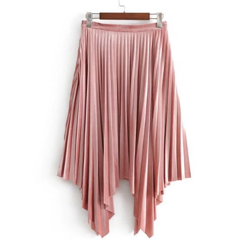 

Summer Style Pleated Skirt Elastic High Waist Solid Thick Breathble Party Club Dress
