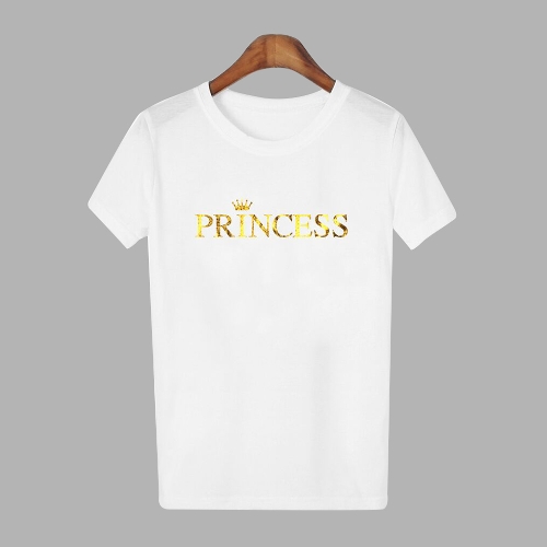 

Letter Print Front Tees Casual Tops