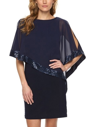 

Women Sequined Bodycon Mini Dress Overlay Party Nightclub Pencil Dress
