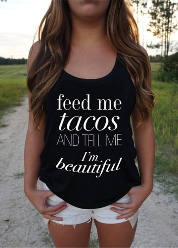 

Women Tank Top Letter Print Sleeveless Summer Vest Casual Streetwear Tee Tops
