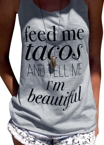 

Women Tank Top Letter Print Sleeveless Summer Vest Casual Streetwear Tee Tops