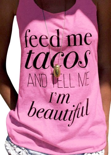 

Women Tank Top Letter Print Sleeveless Summer Vest Casual Streetwear Tee Tops