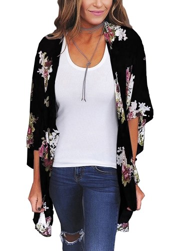 

Women Floral Print Cardigan Open Front Maxi Coat Summer Boho Long Wear